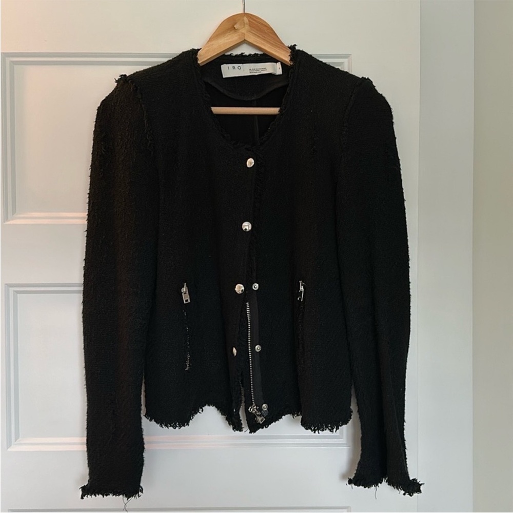 IRO Black Frayed Blazer